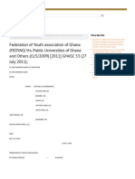 Federation of Youth Association of Ghana (FEDYAG) Vrs. Public Universities of Ghana and Others (J1/5/2009) (2011) GHASC 53 (27 July 2011)