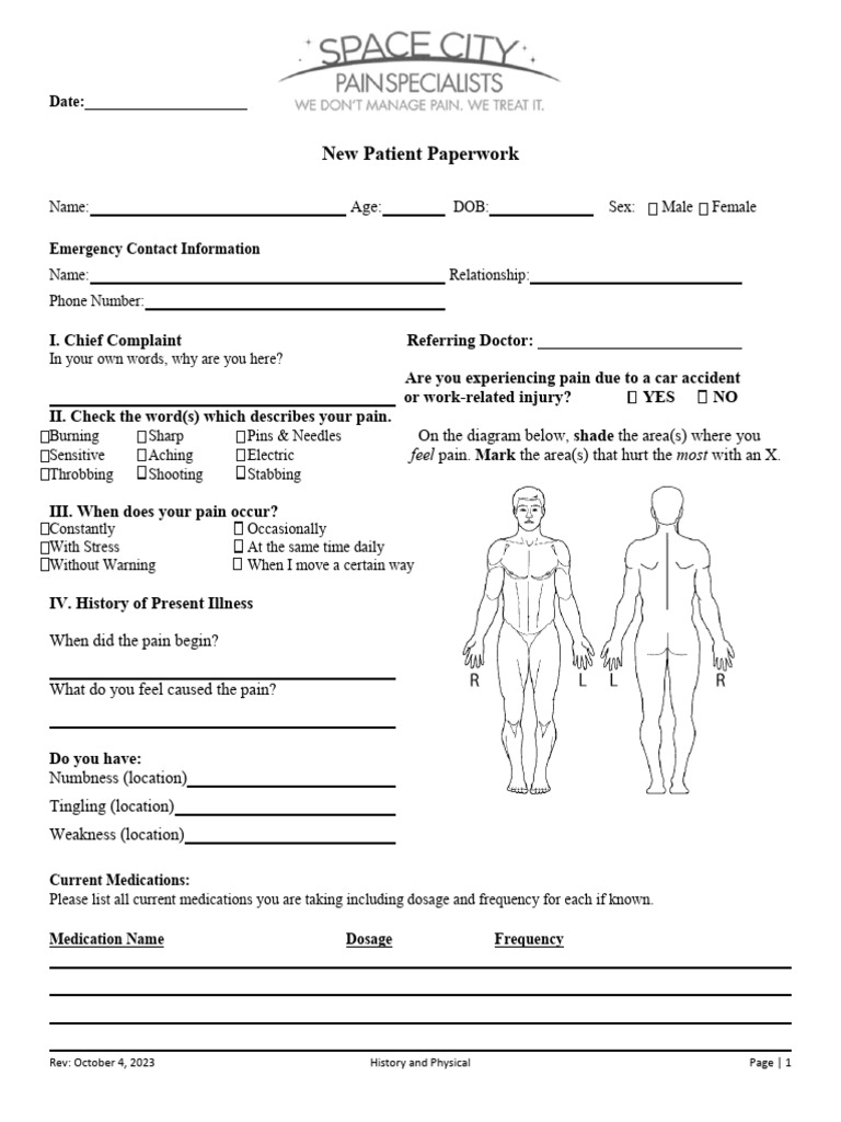 New Patient Paperwork 10 2023 | PDF | Cough | Medical Record