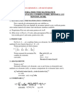 Metoda Inductiei Matematice Complete. Analiza Combinatorie. Binomul Lui Newton. Sume