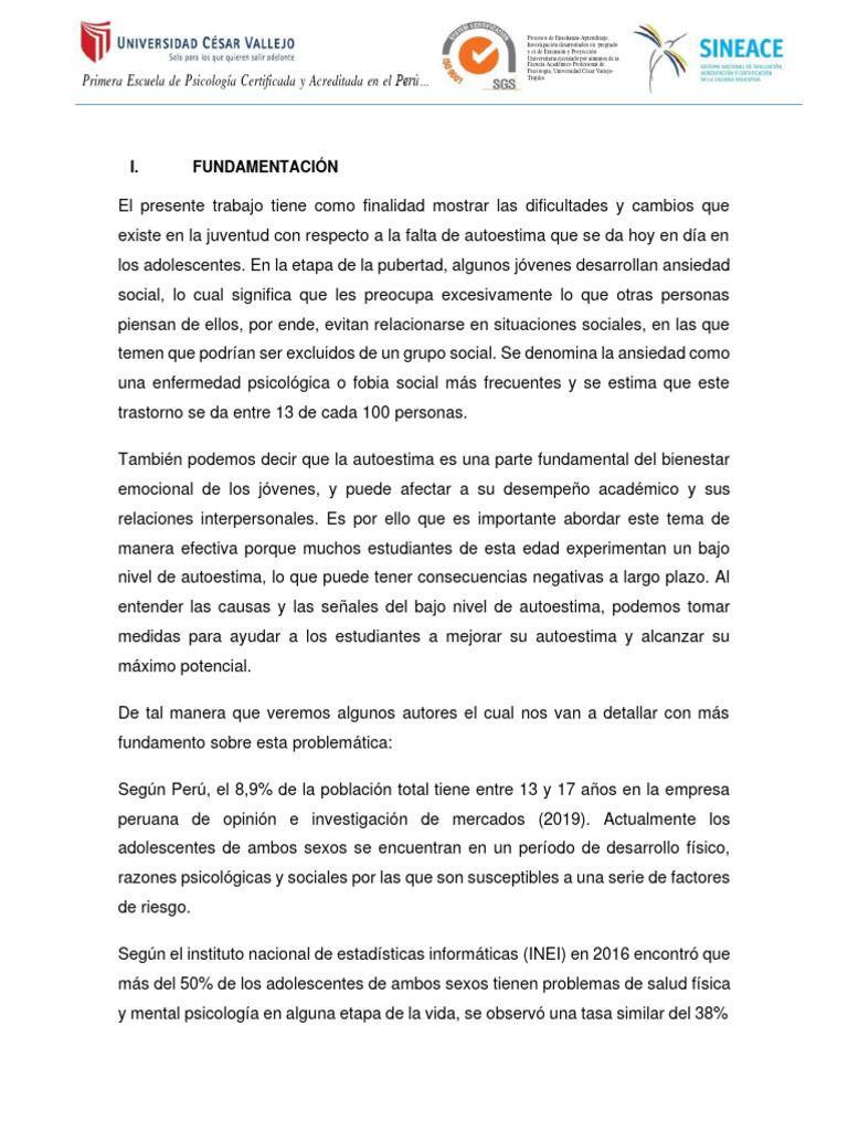 Modelo Plan de Intervención... | PDF | Autoestima | Sicología