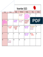 November Calendar 2023-24