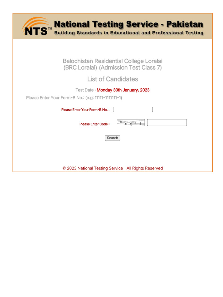 National Testing Service PDF