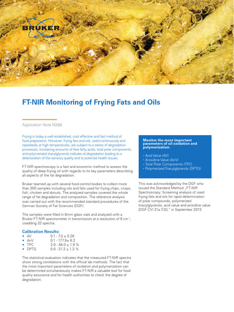 Frying Fats and Oil Analysis PDF Fat Physical Chemistry