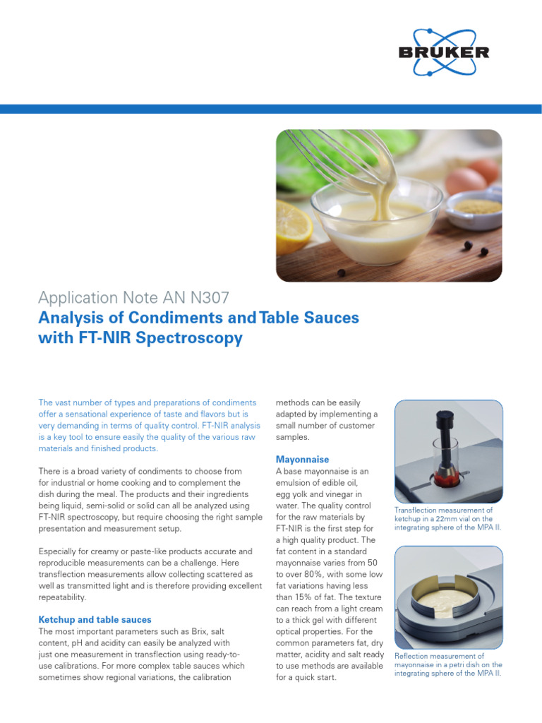 Condiments And Table Sauces Analysis By Ftnir Pdf Mayonnaise