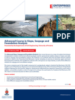 Advanced Course in Slope Seepage and Foundation Analysis