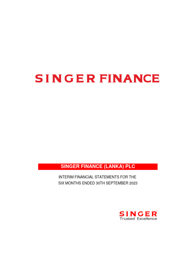 Interim Financials Q2 2023: Singer Finance | PDF | Income | Taxes