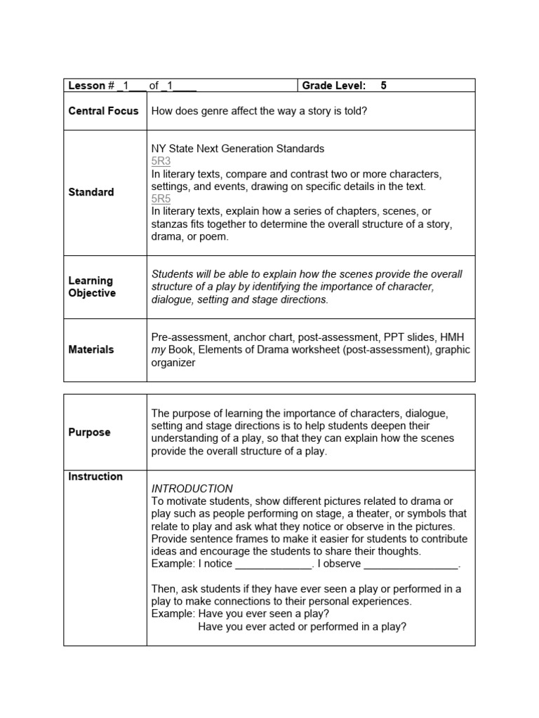 Understanding Drama Elements in Plays | PDF | Cognitive Psychology ...