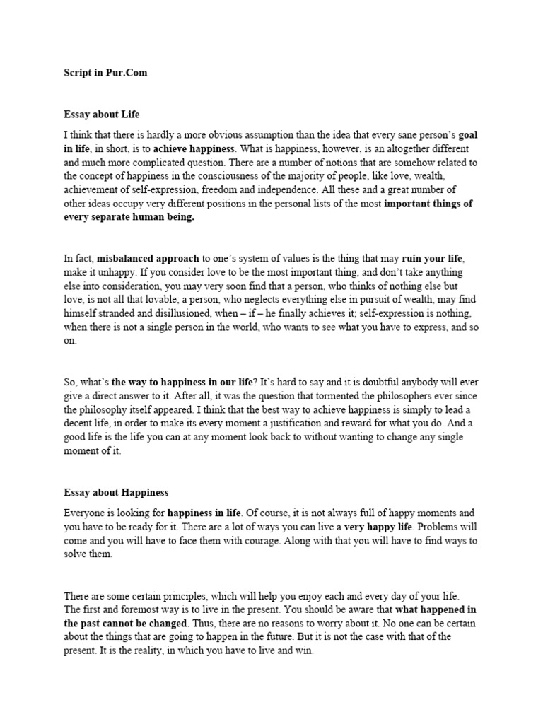 Script in | PDF | Happiness | Mind
