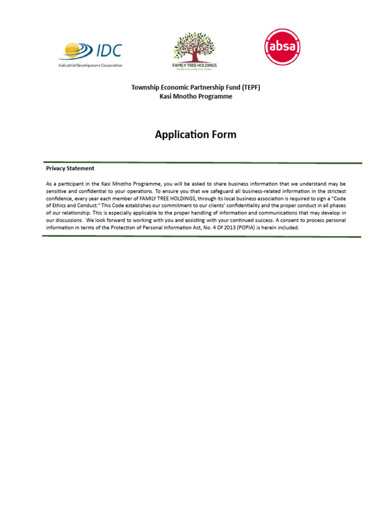 Kasi Mnotho Funding Application Form | PDF | Balance Sheet | Banks