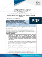 Guía de Actividades y Rúbrica de Evaluación - Unidad 3 - Tarea 3 - Presentar Informe Con La Solución de Los Problemas Costeo de Productos