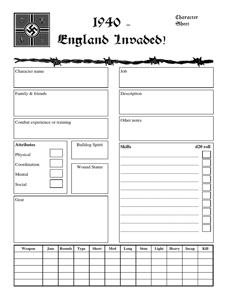 Character Profile Template for RPGs | PDF