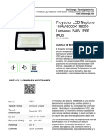 Proyector LED Neptuno 150W 6000K 15000 Lumenes 240V IP66 IK08