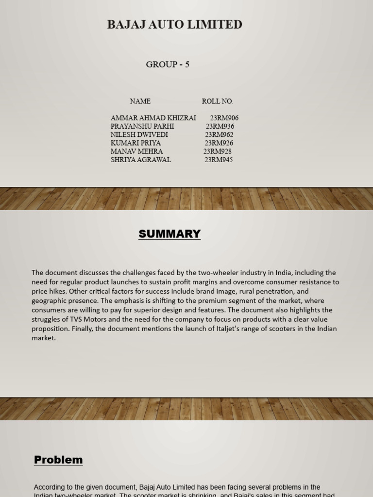 Bajaj Case Study Pdf Motorcycle Economies