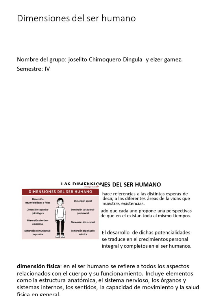 Las Dimensiones Del Ser Humano | PDF | Las emociones | Percepción