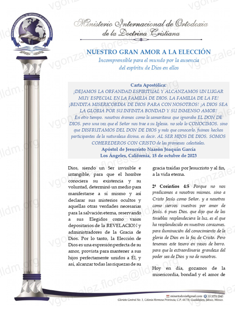 Amor y Elección en la Fe Cristiana | PDF | Cristo (título) | Apóstol