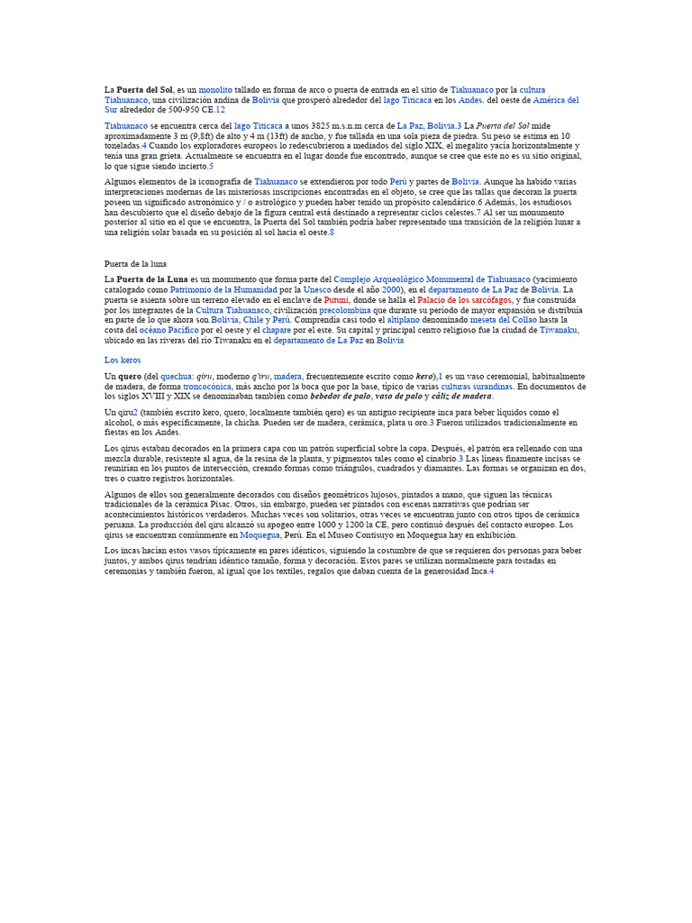 La Puerta Del Sol | PDF | Andes