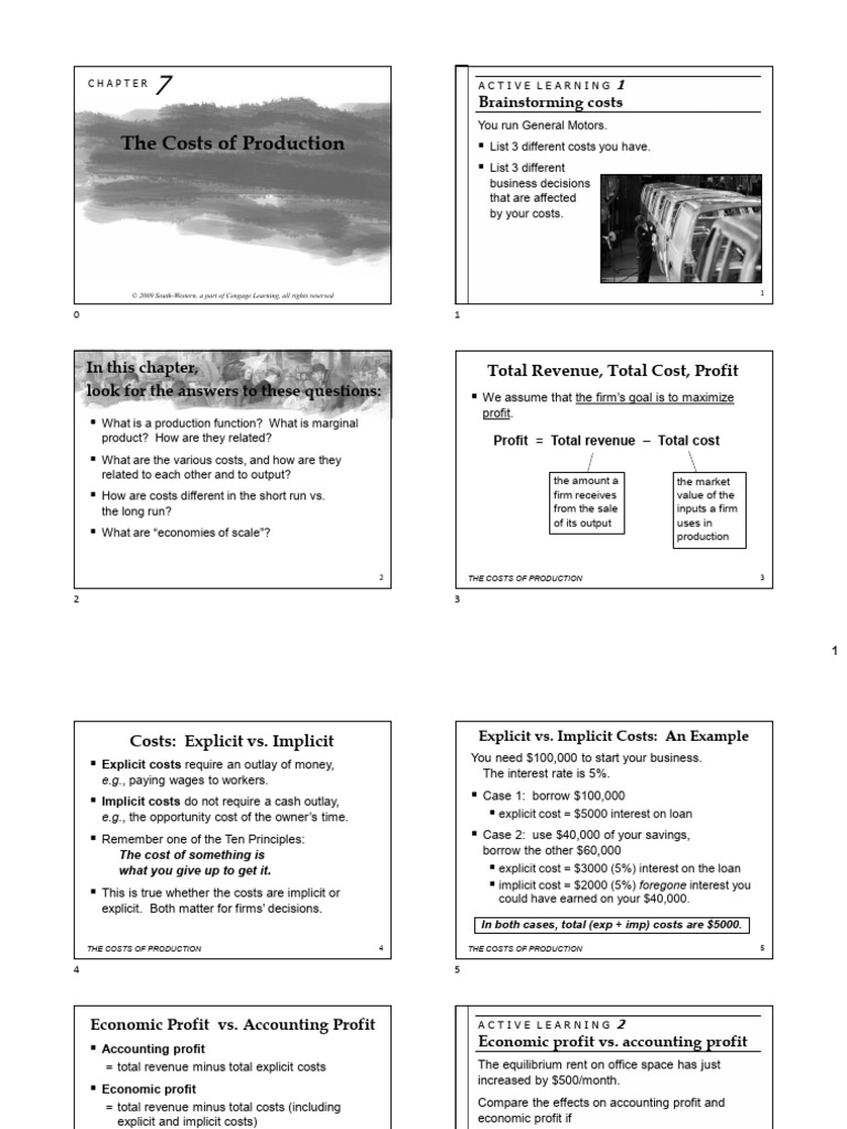 Understanding Production Costs | PDF | Profit (Economics) | Average Cost