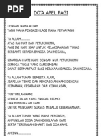 Teks Doa Apel Pagi