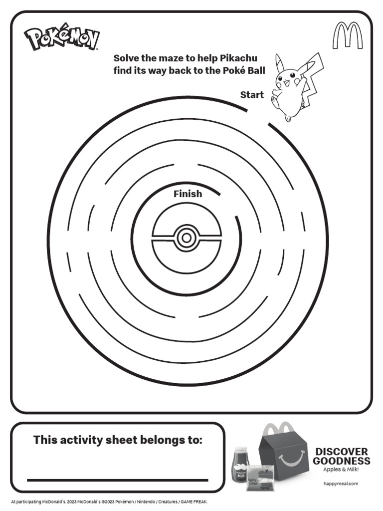Pokémon Activity Sheet for Kids | PDF