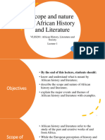 Scope and Nature of African History and Literature