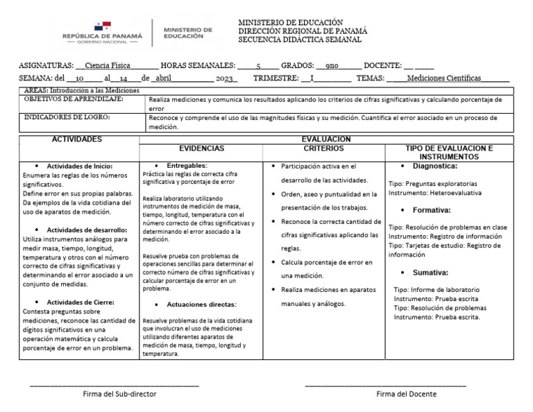 Secuencia semanal 2 pdf
