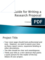 Guide For Writing A Research Proposal