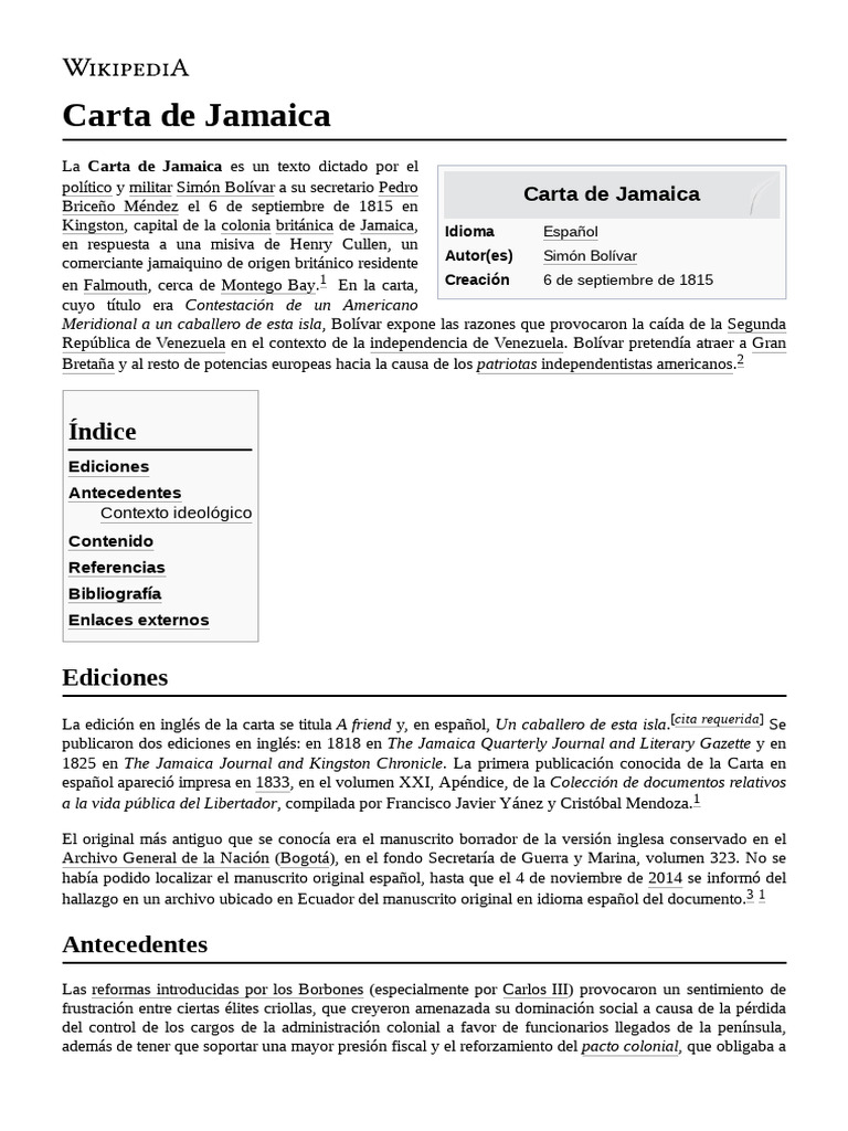 Carta de Jamaica PDF