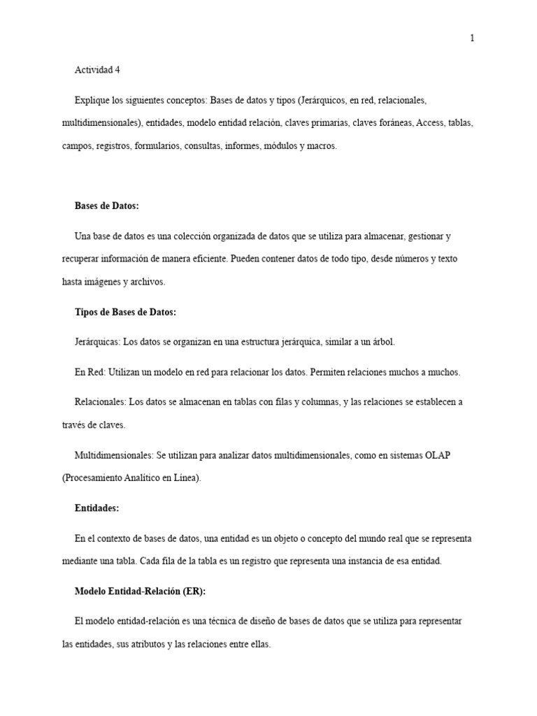 Actividad 4 | PDF | Bases de datos | Macro (informática)