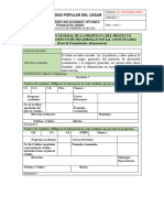 Ficha de Proyectos de Desarrollo Comunitario Fase de Formulación Del Proyecto