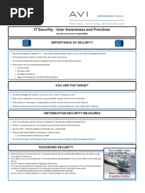 6. IT Security User Awareness & Practices Guide