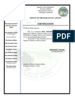 BARANGAY CERTIFICATION Blank Authorization