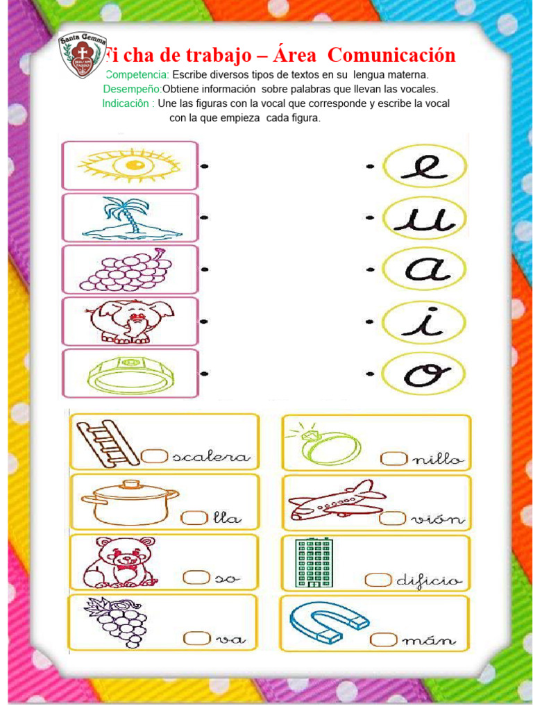 Actividades de Vocales para Niños | PDF | Artes del Lenguaje y ...