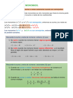 Contenido Suma-Resta Monomios - Nica