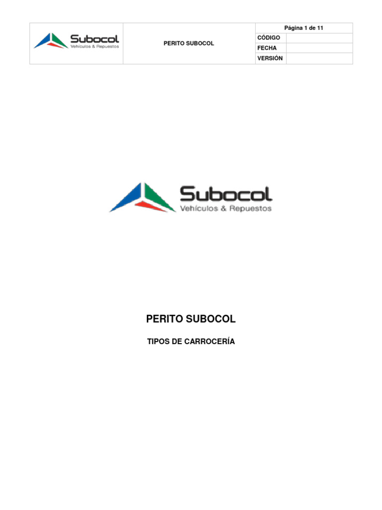 Tipos de Carrocerías de Vehículos | PDF | Estilos de carrocería
