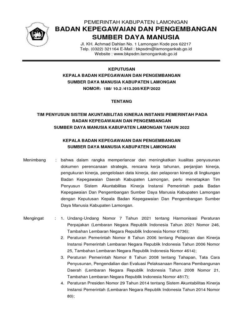 Sk Tim Sakip Bkpsdm 2022 Pdf