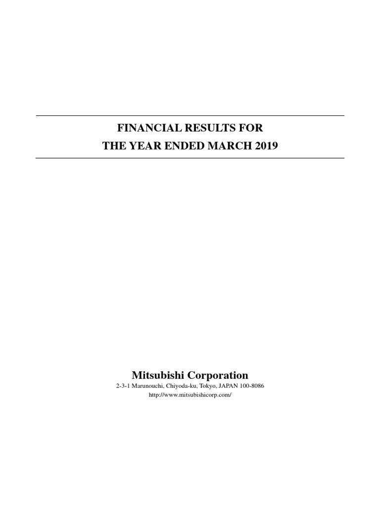 Financial Results For The Year Ended March 2019 231 Marunouchi