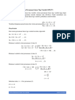 Sistem Persamaan Linear Tiga Variabel