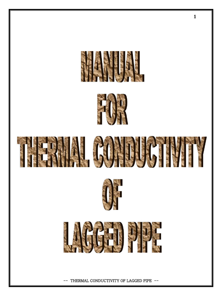 Lagged Pipe Thermal Conductivity Study | PDF
