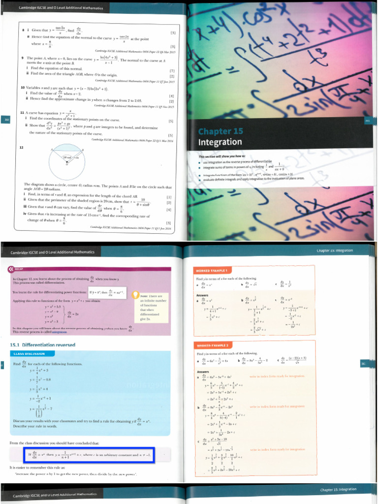IGCSE Additional Mathematics Integration Guide | PDF | Integral ...