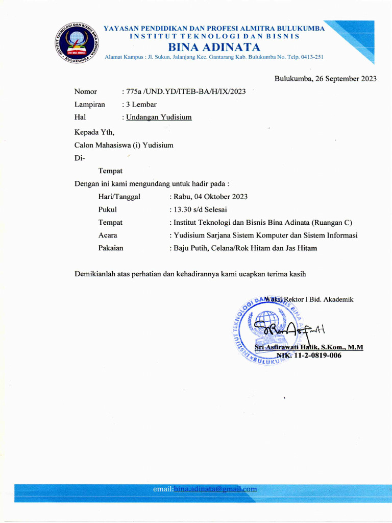 Undangan Yudisium | PDF