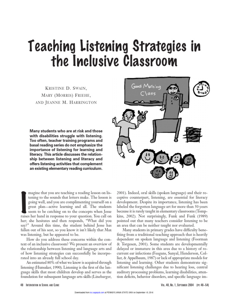 Enhancing Listening Skills in Classrooms | PDF | Reading Comprehension ...