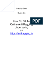 Step by Step Guide On How To Fill Online Anti Ragging Undertaking