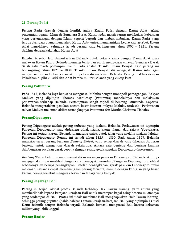 Awal Perang Padri dan Konflik Agama | PDF