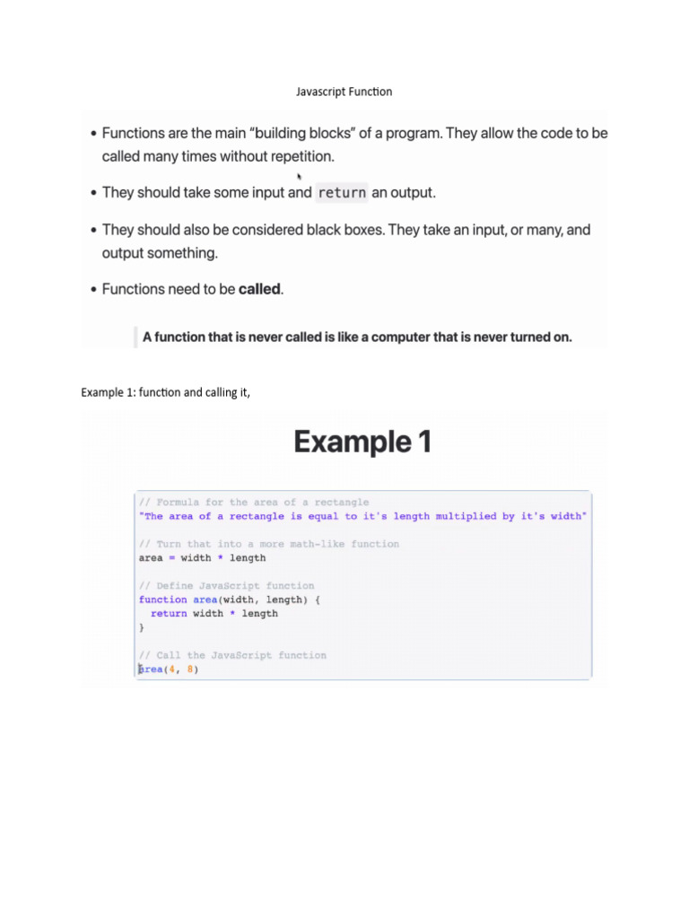 Javascript Function, Javascript Fundamental Part 2 | PDF