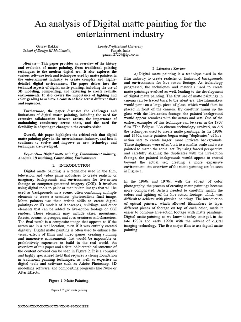 An Analysis On Digital Matte Painting For Entertainment Industry ...
