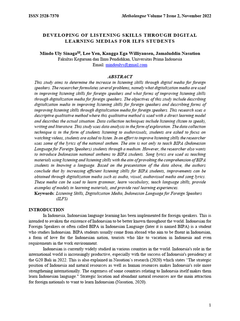 Artikel 1 1 7 developing of listening skills through digital learning