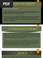 Synthesis Essay Writing