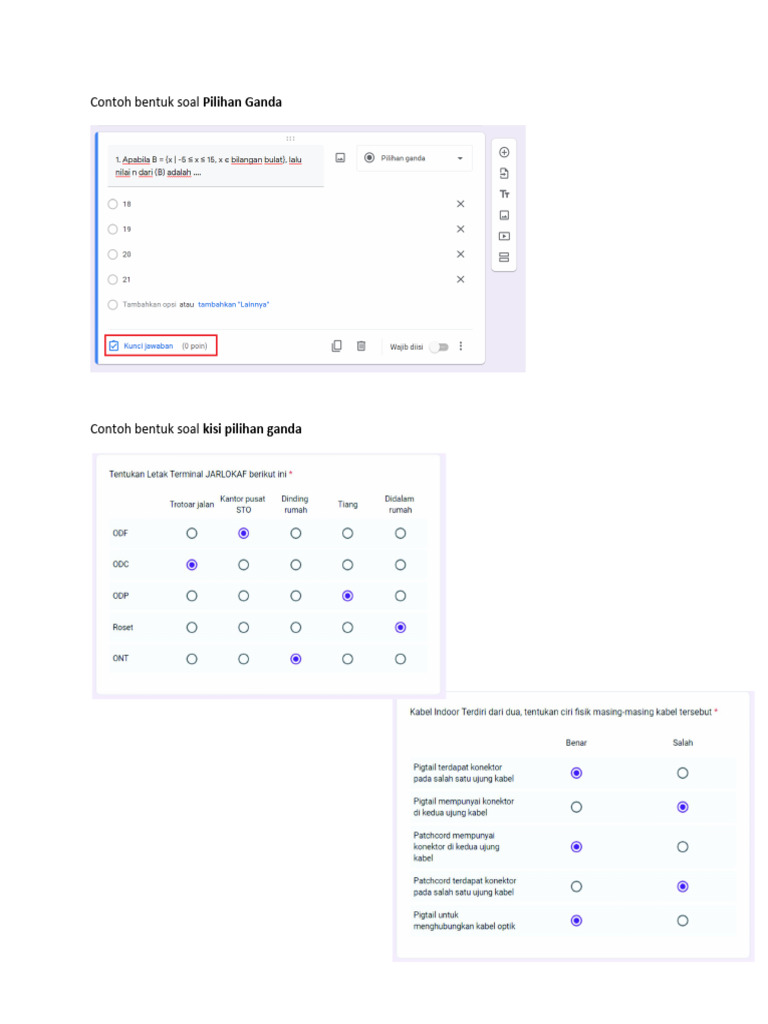 Contoh Bentuk Soal Pdf