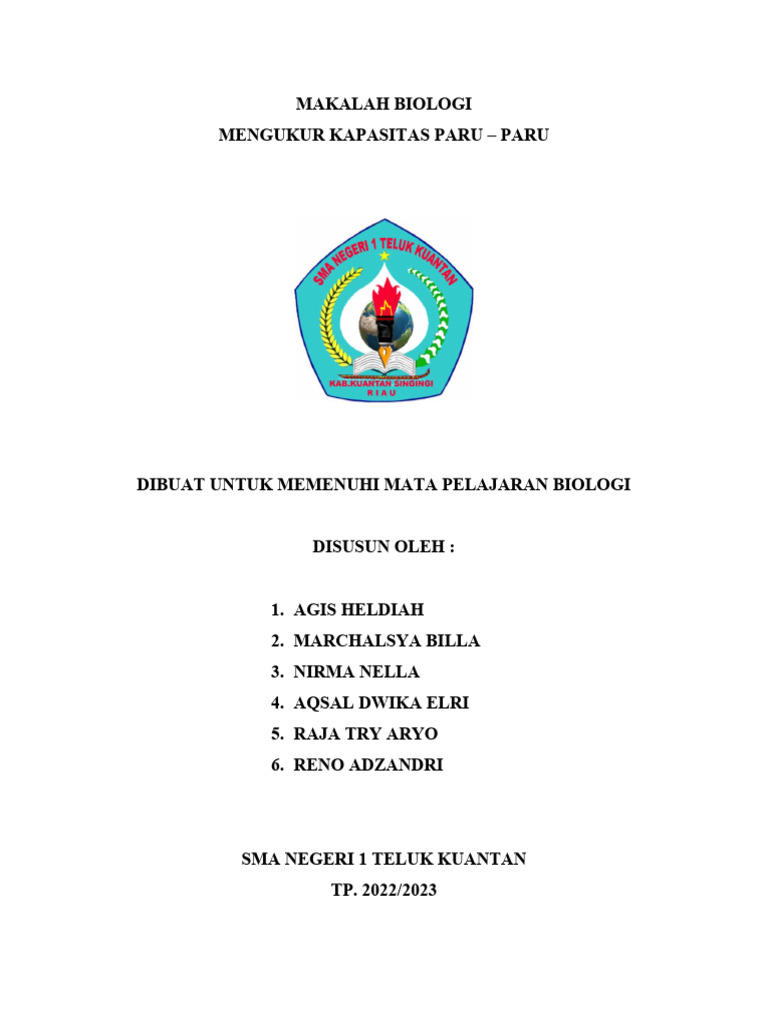 Ketikan makalah biologi mengukur kapasitas paru paru dan frekuensi