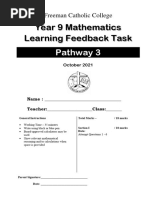 Year 9 Mathematics Learning Feedback Task: Pathway 3